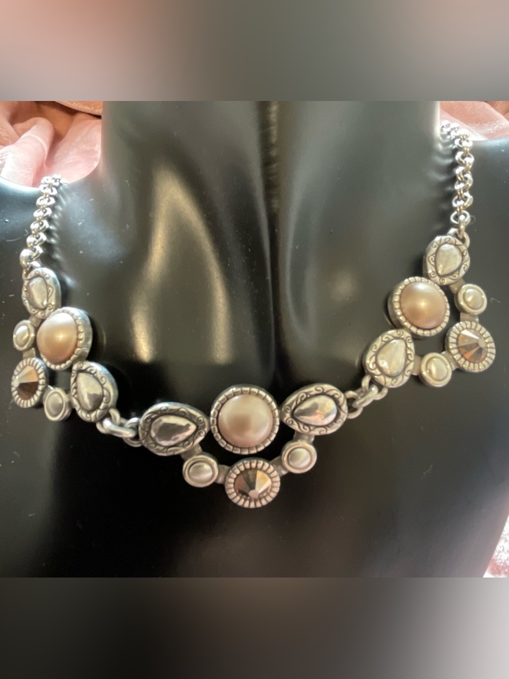 Brighton Pastille Collar Rose Crystal Pearl Necklace